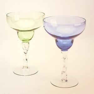 Set of two margarita glasses